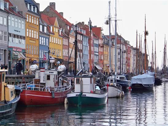 Image: Copenhagen harbor Nyhavn where Hans Christian Anderson once lived.